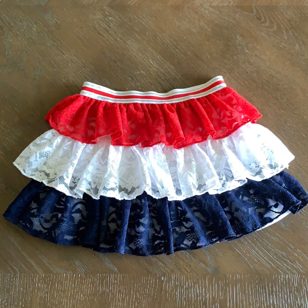 Red/white/blue lace skirt